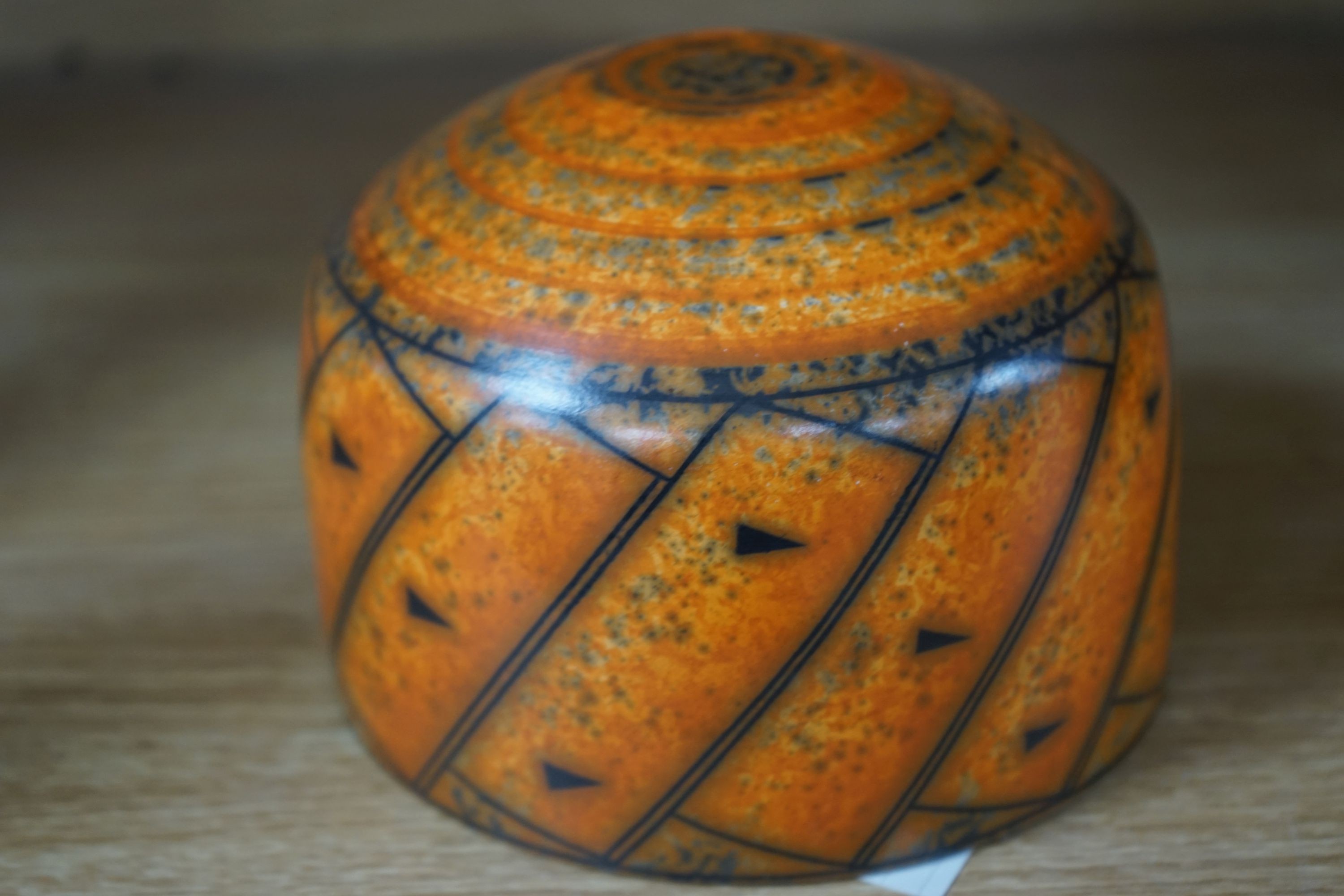 Duncan Ross (b.1943), a burnished terra-sigillata U-shaped vase (small glaze flake to rim) 15cm wide